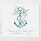 Anker gepersonaliseerde cruise vrijgezellenfeest sparkling wijnetiket (Enkel label)