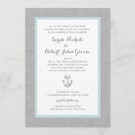 Anker Grey Burlap Beach bruiloft Kaart