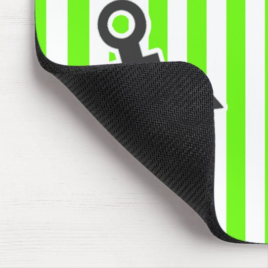 Anker; Heldere groene strepen; Gestreept Muismat (Hoek)