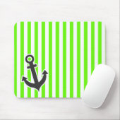 Anker; Heldere groene strepen; Gestreept Muismat (Met muis)