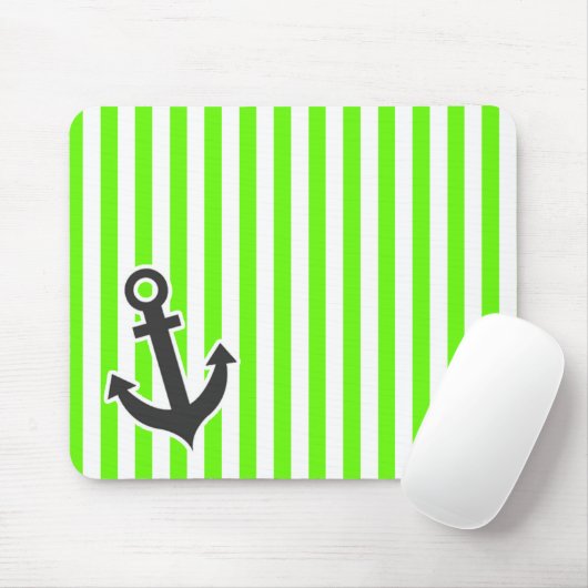 Anker; Heldere groene strepen; Gestreept Muismat (Met muis)