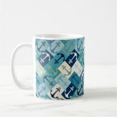 anker herringbone blauw koffiemok (Links)
