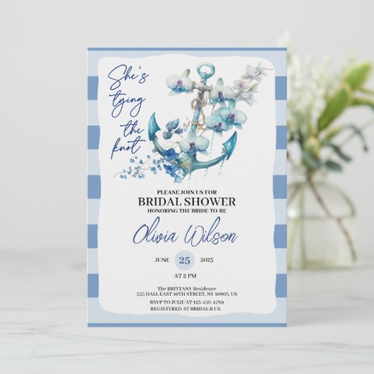 Anker Het knopen van het Nautisch Vrijgezellenfees Kaart (Staand voorkant)