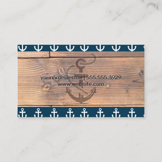 Anker Icoon | Houten Panelen Visitekaartje (Achterkant)