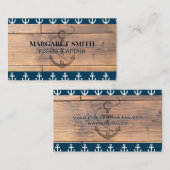 Anker Icoon | Houten Panelen Visitekaartje (Voorkant / Achterkant)