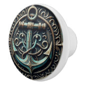 Anker IJzer en Patina Nautical Keramische Knop (Rechts)