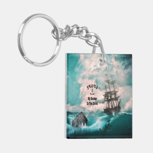 "Anker in het Storm Sleutelhanger (Voorkant Links)
