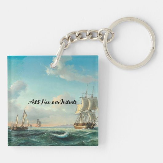 "Anker in het Storm Sleutelhanger (Achterkant)