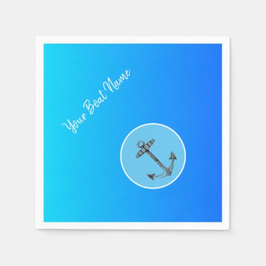 Anker in het zee - uw bootnaam servet (Voorkant)