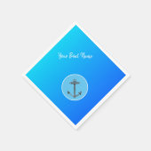 Anker in het zee - uw bootnaam servet (Hoek)