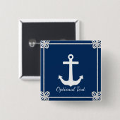 Anker in Lijst Nautisch Vierkante Button 5,1 Cm (Voorkant /achterkant)