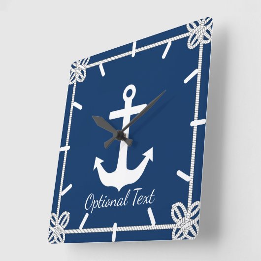 Anker in Lijst Nautisch Vierkante Klok (Hoek)