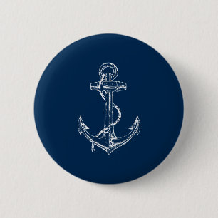 Anker in vintage nautische stijl ronde button 5,7 cm