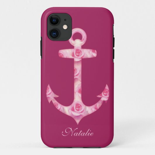 Anker iPhone 5 hoesje Floral roze roze roze bloem (Achterkant)