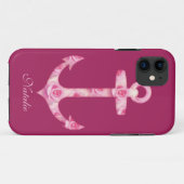 Anker iPhone 5 hoesje Floral roze roze roze bloem (Achterkant (horizontaal))