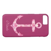 Anker iPhone 7 hoesje Floral roze roze roze bloem (Achterkant (Horizontaal))