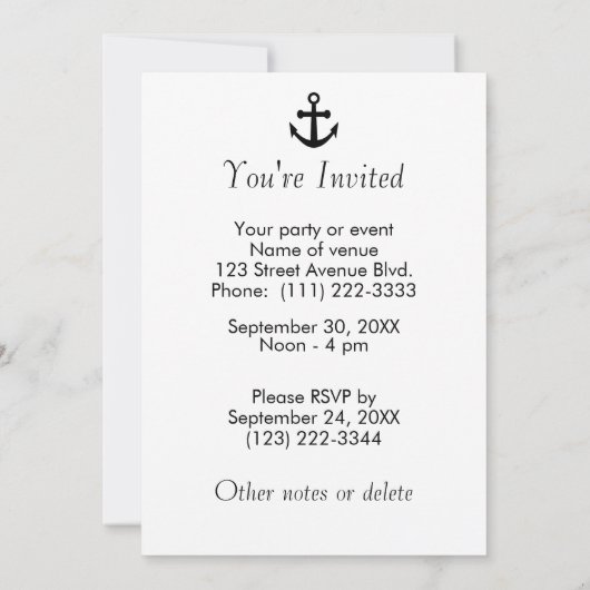 Anker kalm houden en zegel op standaard kaart (Achterkant)