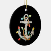 Anker Kerst Xmas Lichtjes Zeilvaart Cruise Boot Keramisch Ornament (Rechts)