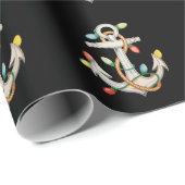 Anker Kerstmis Kerstverlichting Zeilboot Cadeaupapier (Rol Hoek)