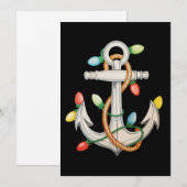 Anker Kerstmis Kerstverlichting Zeilboot Feestdagenkaart (Voorkant / Achterkant)