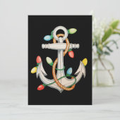 Anker Kerstmis Kerstverlichting Zeilboot Feestdagenkaart (Staand voorkant)