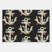 Anker Kerstmis Kerstverlichting Zeilboot Inpakpapier Vel (Voorkant)