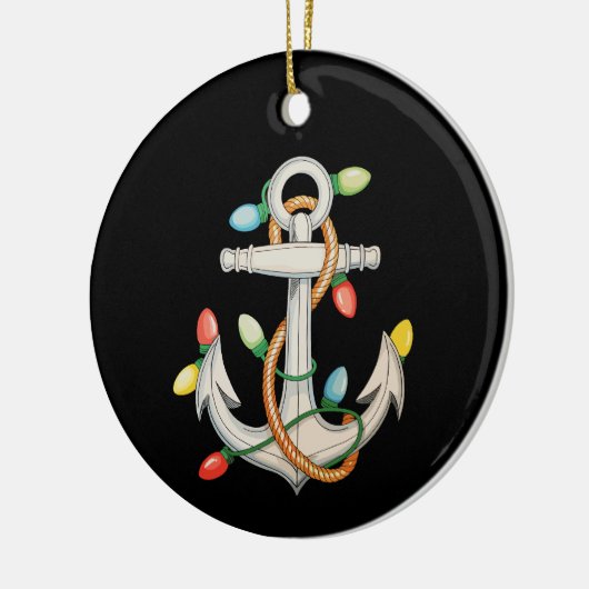 Anker Kerstmis Kerstverlichting Zeilboot Keramisch Ornament (Links)