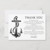 Anker Klasse Nautisch Strand Thema Bruidsfeest Bedankkaart (Voorkant)