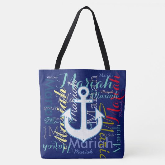 anker & kleurrijke namen tote bag (Voorkant)