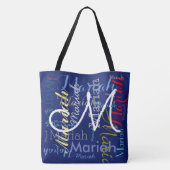 anker & kleurrijke namen tote bag (Achterkant)