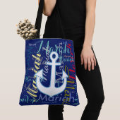 anker & kleurrijke namen tote bag (Dichtbij)