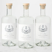 Anker kust gepersonaliseerde bruiloft likeurfles etiket (Flessen)