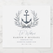 Anker kust gepersonaliseerde bruiloft likeurfles etiket (Enkel label)