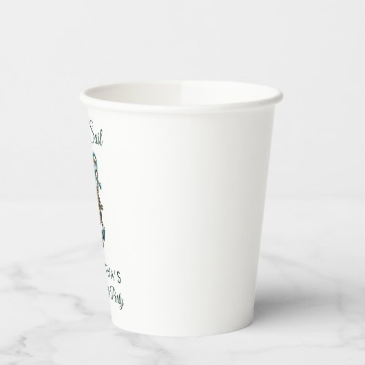 Anker Laatste Zeil Vaart Bruidsfeest Naam Papieren Bekers (Links)