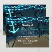 Anker Lichten & Palm Bomen Bruiloft Uitnodigingen (Voorkant / Achterkant)