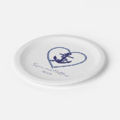 Anker Liefde Nautische Bruiloft Papier Borden Papieren Bordje (Gekanteld)