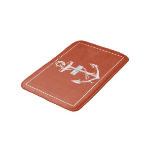 anker lijst terracotta nautical badmat