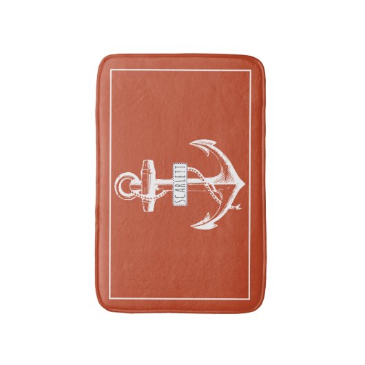 anker lijst terracotta nautical badmat (Voorkant Verticaal)