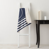 Anker Marine Blauw en Wit Kust Nautische Custom Sherpa Deken (In situ)