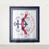 Anker marineblauw en rood-nautisch bootanker wandkleed (Voorkant)