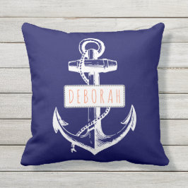  anker marineblauw nautisch omkeerbaar buitenkussen