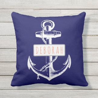 anker marineblauw nautisch omkeerbaar buitenkussen