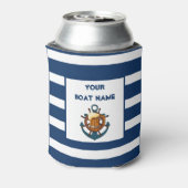 Anker meer Bier Liefhebber Nautische Uw bootnaam Blikjeskoeler (Blikje Achterkant)