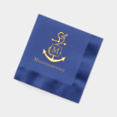 Anker met gekonfijte Initiaal naam monogram Folie Servetten (Links)