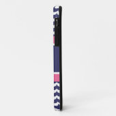Anker met golven en monogram marine & roze Case-Mate iPhone case (Achterkant/links)