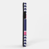 Anker met golven en monogram marine & roze Case-Mate iPhone case (Achterkant/rechts)