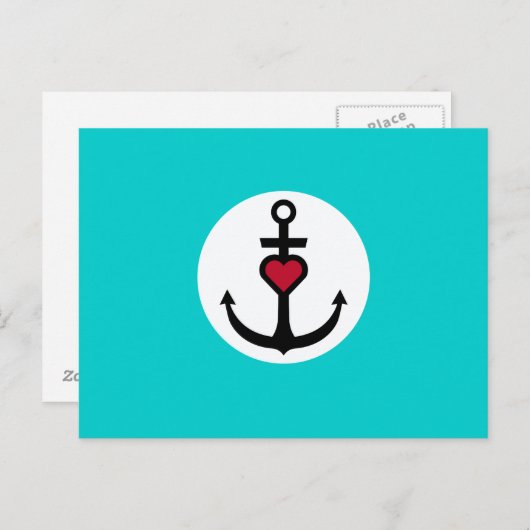 Anker met hart briefkaart (Voorkant / Achterkant)