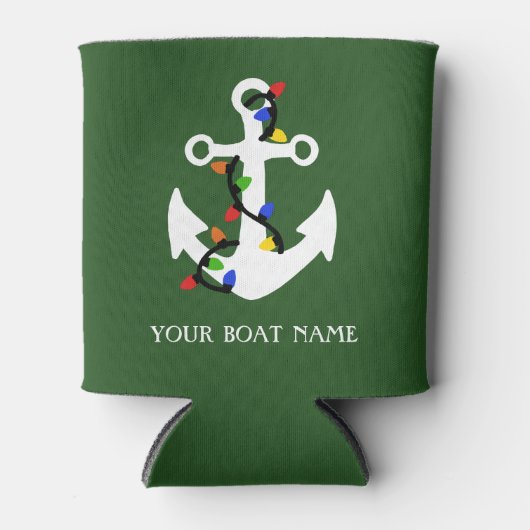 Anker met kerstlampjes blikjeskoeler (Voorkant)