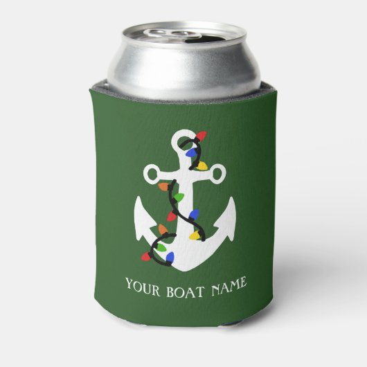 Anker met kerstlampjes blikjeskoeler (Blikje Achterkant)