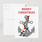Anker met kerstlampjes briefkaart (Voorkant / Achterkant)